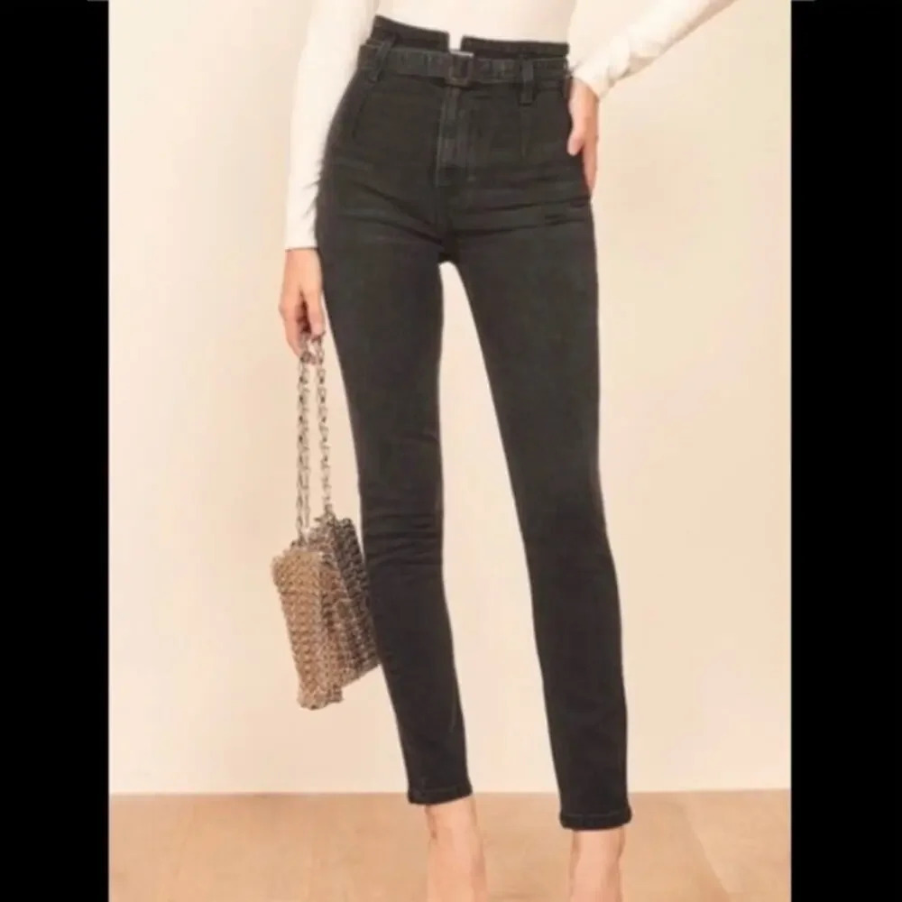 Reformation Jeans Kayo High & Skinny Black Eerie Wash Size 25